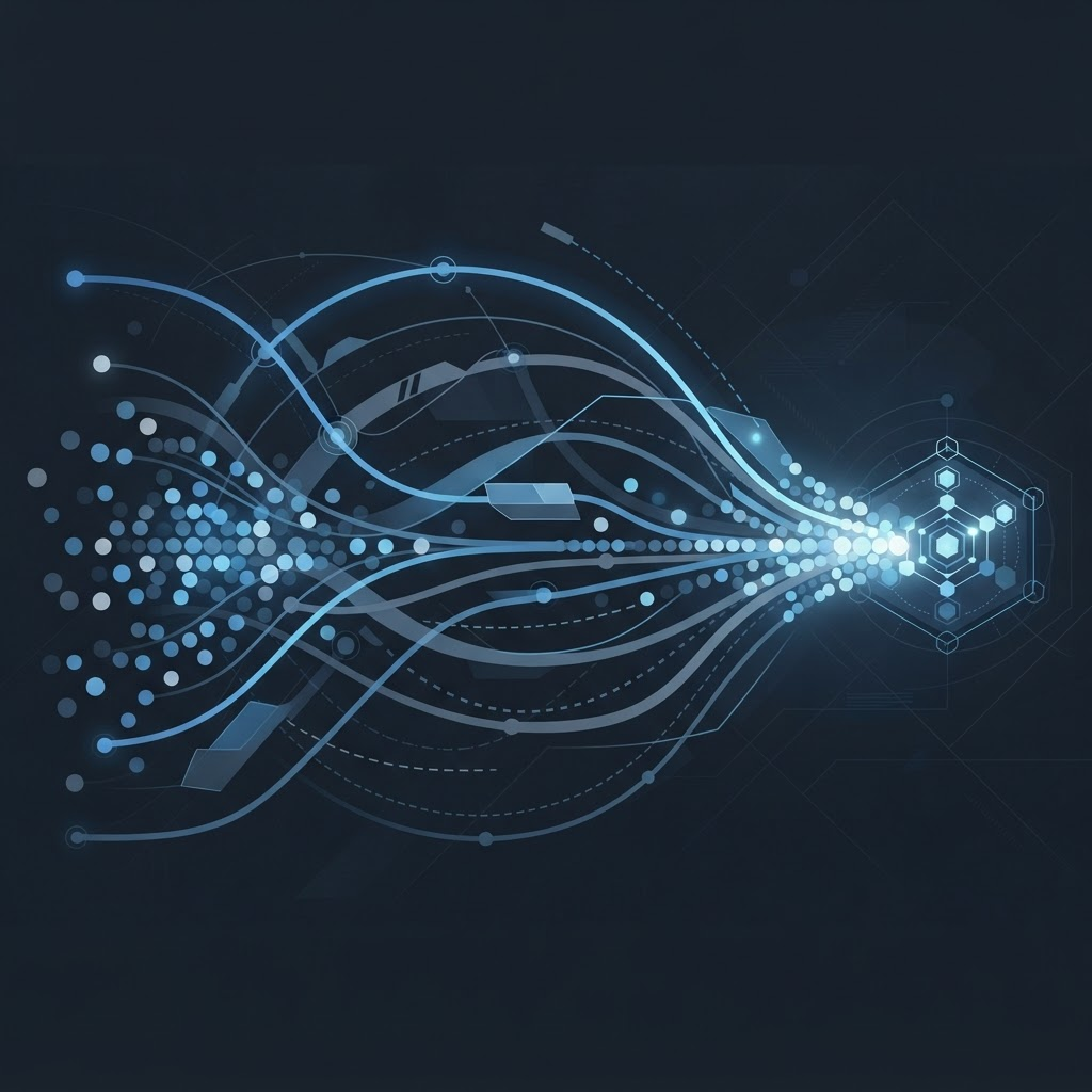 Abstract diagram of overlapping attribution timelines